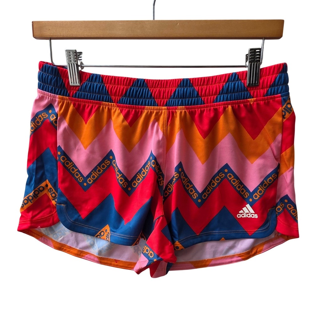 adidas x FARM Rio Pacer Running Shorts Small Zigzag Retro Print AEROREADY NWT‎